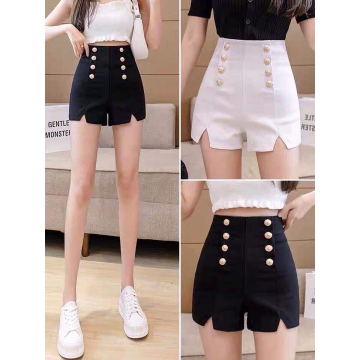Quần đùi short jean kaki co dãn 10 nút lưng cao u