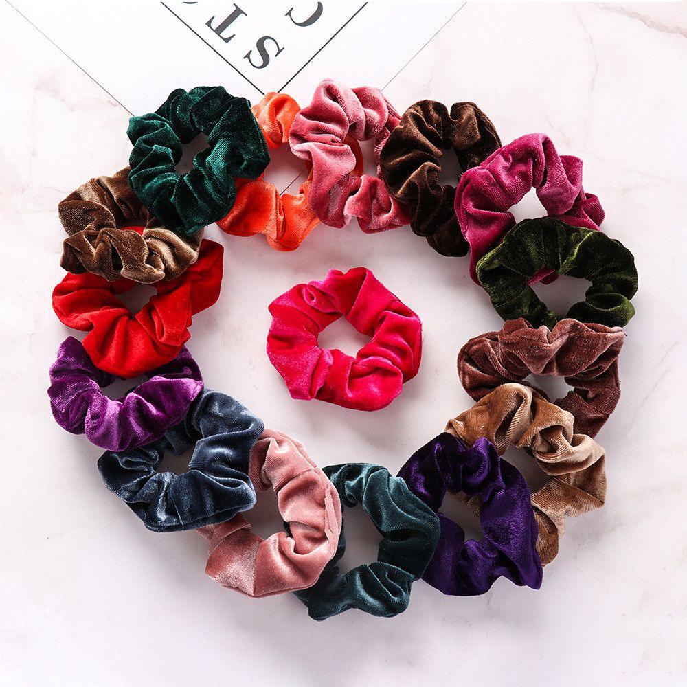 Dây Buộc Tóc Co Giãn Nhiều Màu Sắc Phong Cách Vintage