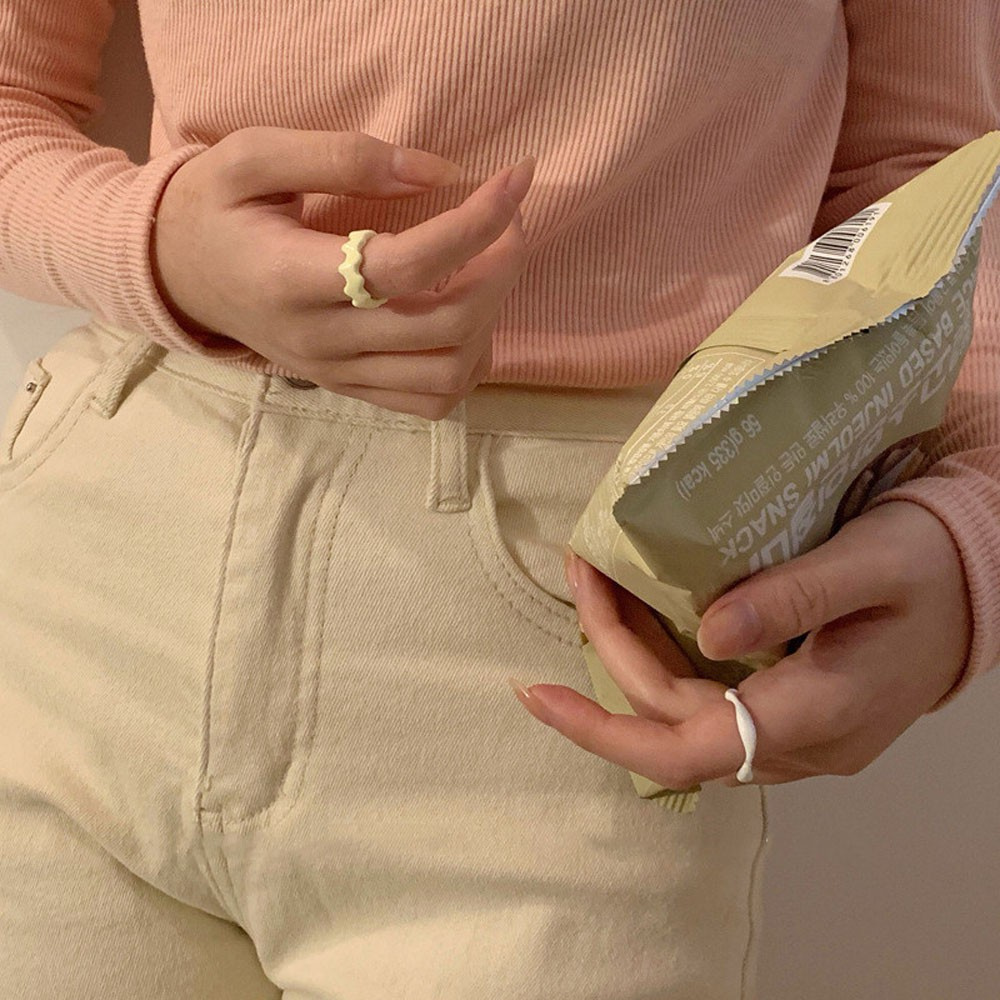 Nhẫn Hở Màu Kẹo Tùy Chỉnh Phong Cách Hàn Quốc Thời Trang Cho Nữ