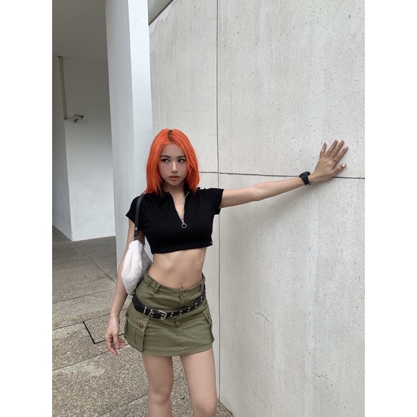 ÁO CROPTOP DÂY KÉO