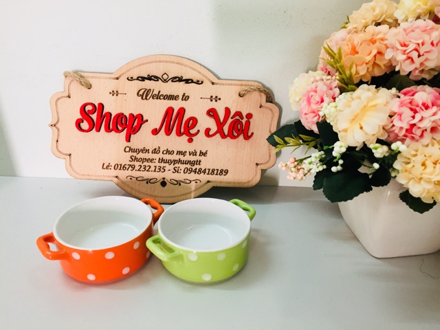 Bát chấm bi có quai