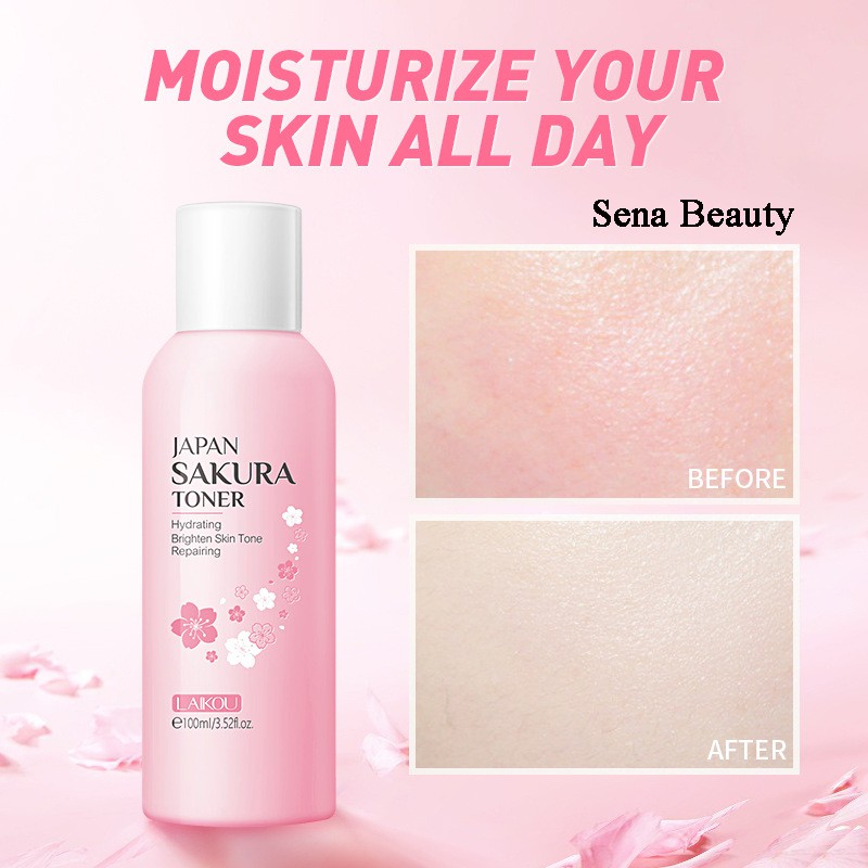 Toner dưỡng ẩm trắng da cân bằng độ PH Laikou Hoa Anh Đào Nhật Bản 100ml Sena beauty | BigBuy360 - bigbuy360.vn