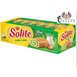 Bánh bông lan cuộn kem vị lá dứa Solite hộp 360g (20 cái)