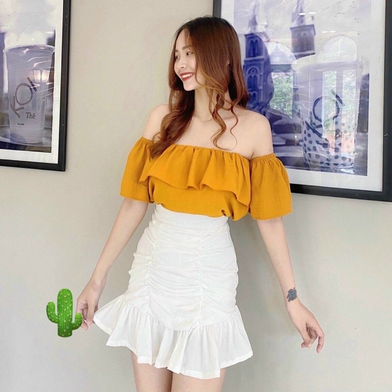 🍀 Áo bẹt vai bèo lớn rất đẹp laxanhchuyensi la xanh chuyen si