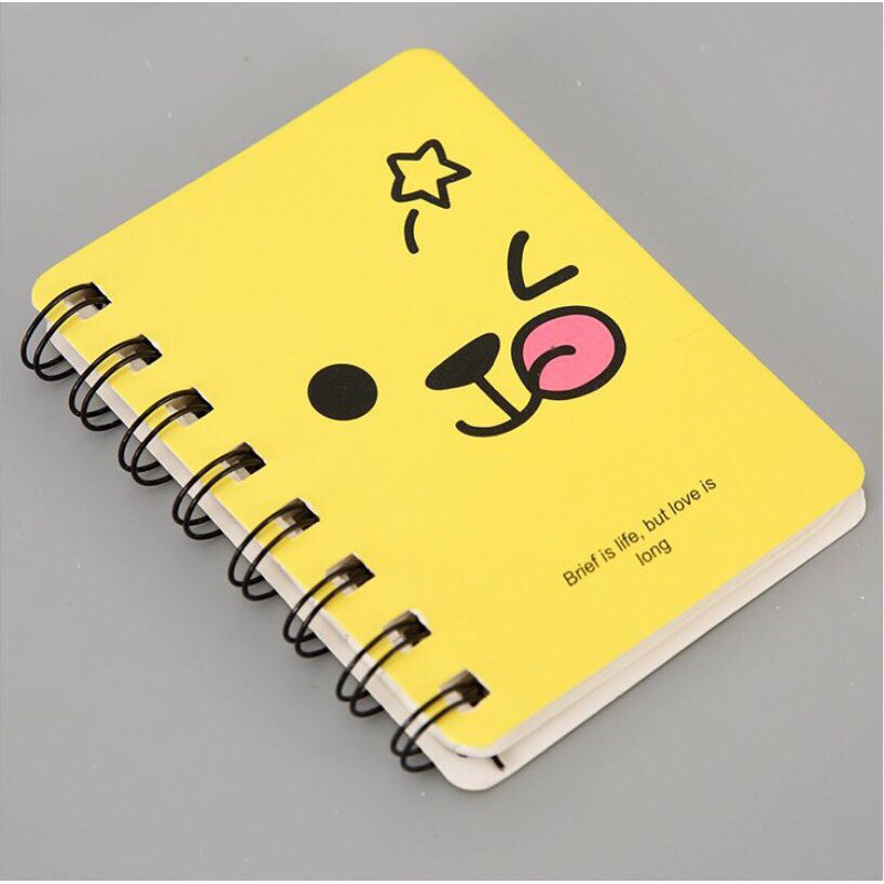 Sổ tay mini gáy lò xo, sổ tay ghi chép hoạt hình đáng yêu( 80 tờ)