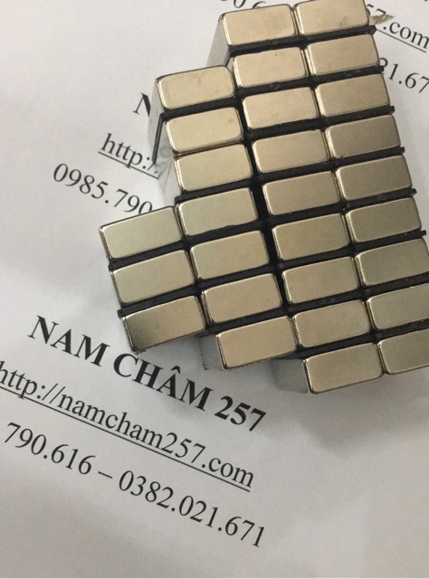 Nam châm viên khối 40x20x10mm, loại nam châm trắng đất hiếm lực hút siêu mạnh