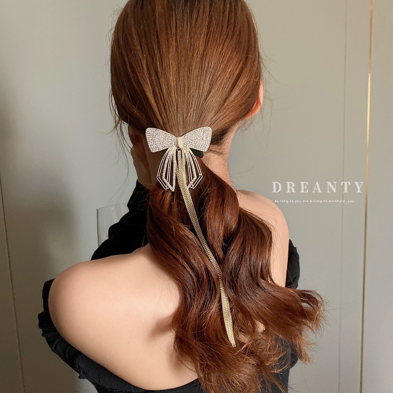 Kẹp Tóc Nơ Tua Rua Bằng Kim Loại Thời Trang Độc Đáo