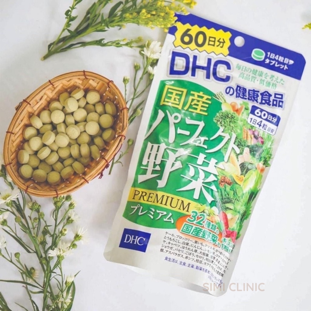 Viên uống rau củ DHC Nhật Bản bổ sung chất xơ vitamin khoáng chất từ rau củ giảm nóng trong táo bón mụn làm đẹp da