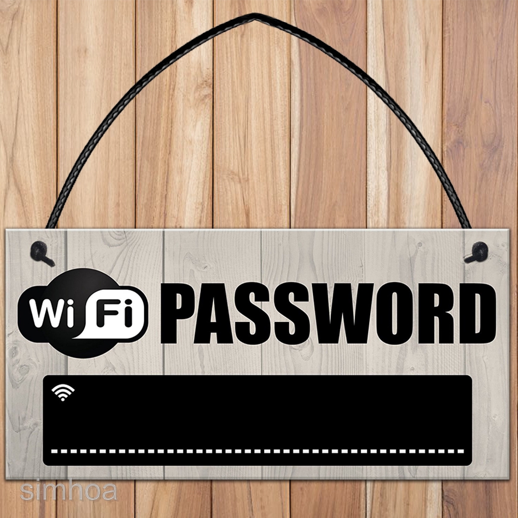 Bảng gỗ treo ghi pass wifi dành cho nhà ở/khách sạn 20x10cm