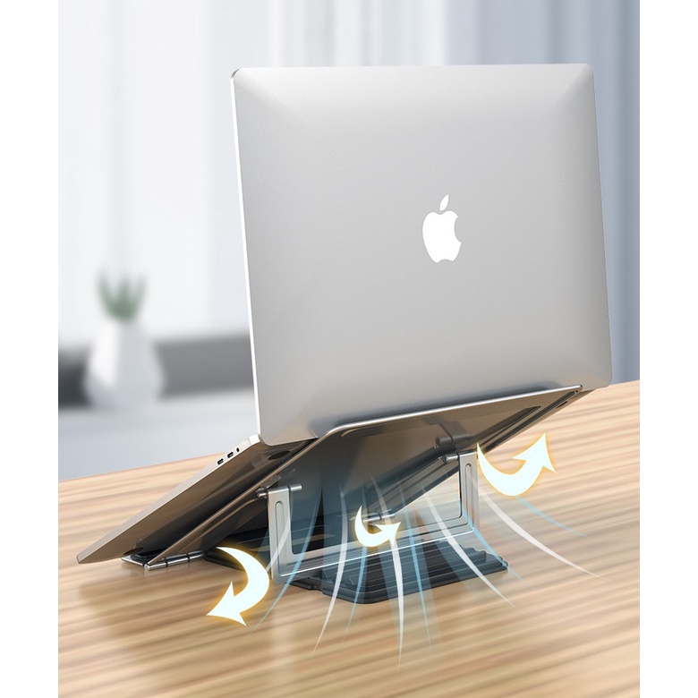 Kệ đỡ laptop nhôm tản nhiệt cho ipad, laptop, macbook có thể gấp gọn, điều chỉnh độ cao CCT8, P5, L210 kích thước lớn
