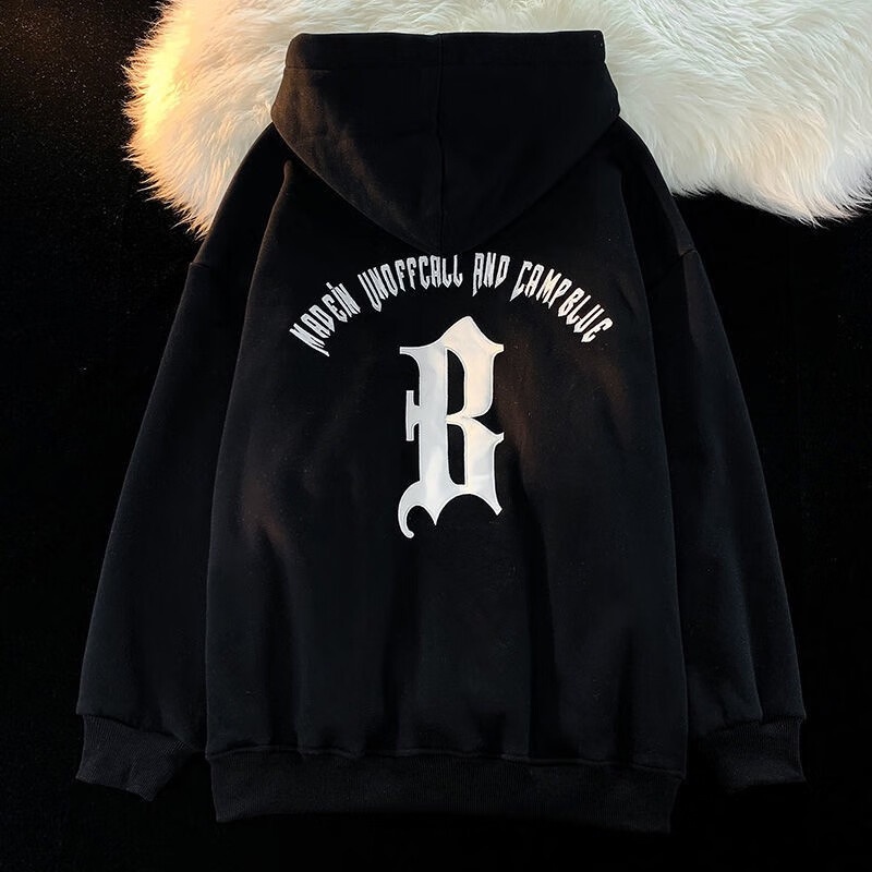 Áo Hoodie Tay Dài Dáng Rộng In Chữ Thời Trang Dành Cho Nam