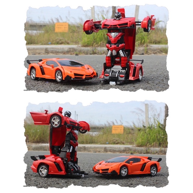 Xe Oto điều khiển từ xa Biến Hình Thành Robot Fullbox , Có Sạc Pin, Tặng 3 Pin Theo Hãng, Xe Đua Đồ Chơi Bé Trai