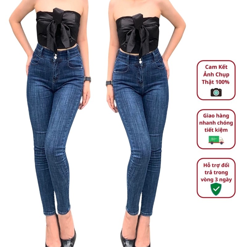 Quần jean nữ skinny cạp cao co giãn nâng mông hàng cao cấp M9525