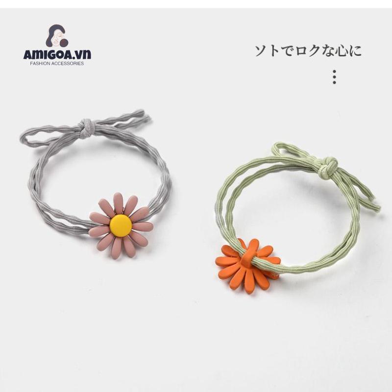 Dây Buộc Tóc Cao Su Họa Tiết Hoa Cúc Dễ Thương Xinh Xắn