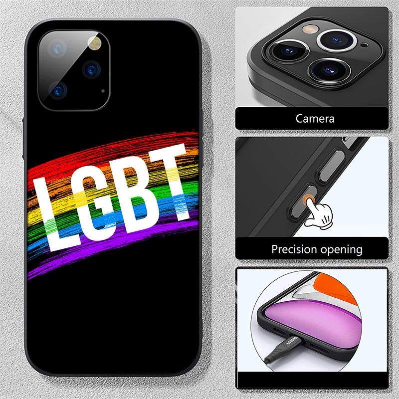 Ốp Điện Thoại Họa Tiết Cầu Vồng LGBT CA52 Cho iPhone 5 5S 6 6S 7 8 11 Pro Max Plus SE XR