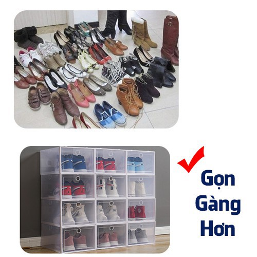 10 Hộp Box Đựng Để Giày Dép Nam Nữ, Mẹ Và Bé Bằng Nhựa Cứng Mica Trong Suốt Đồ Cao Cấp Giá Rẻ, Để Được Cả Giày Cao Gót n