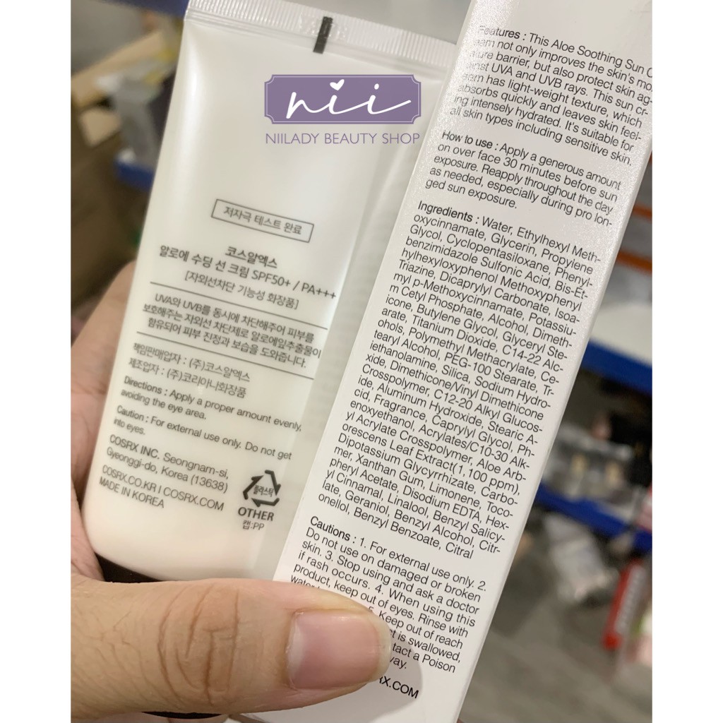 Chống nắng Cosrx Aloe Soothing Sun Cream