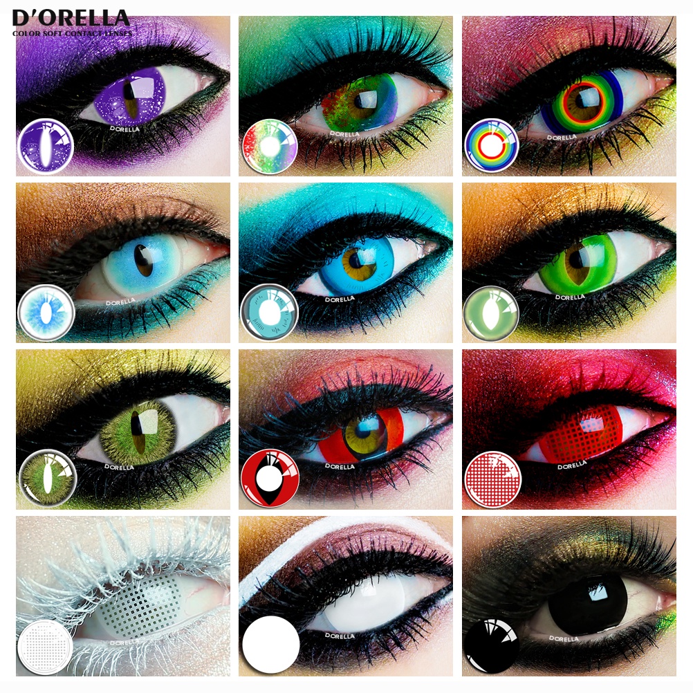 D'ORELLA 1 Cặp (2 cái) AMETHYST Cateye Cosplay Kính áp tròng đầy màu sắc Kính áp tròng Halloween Kính áp tròng Crazy Lens Màu mắt Sử dụng hàng năm 0,00 Độ 【W / Giải pháp】