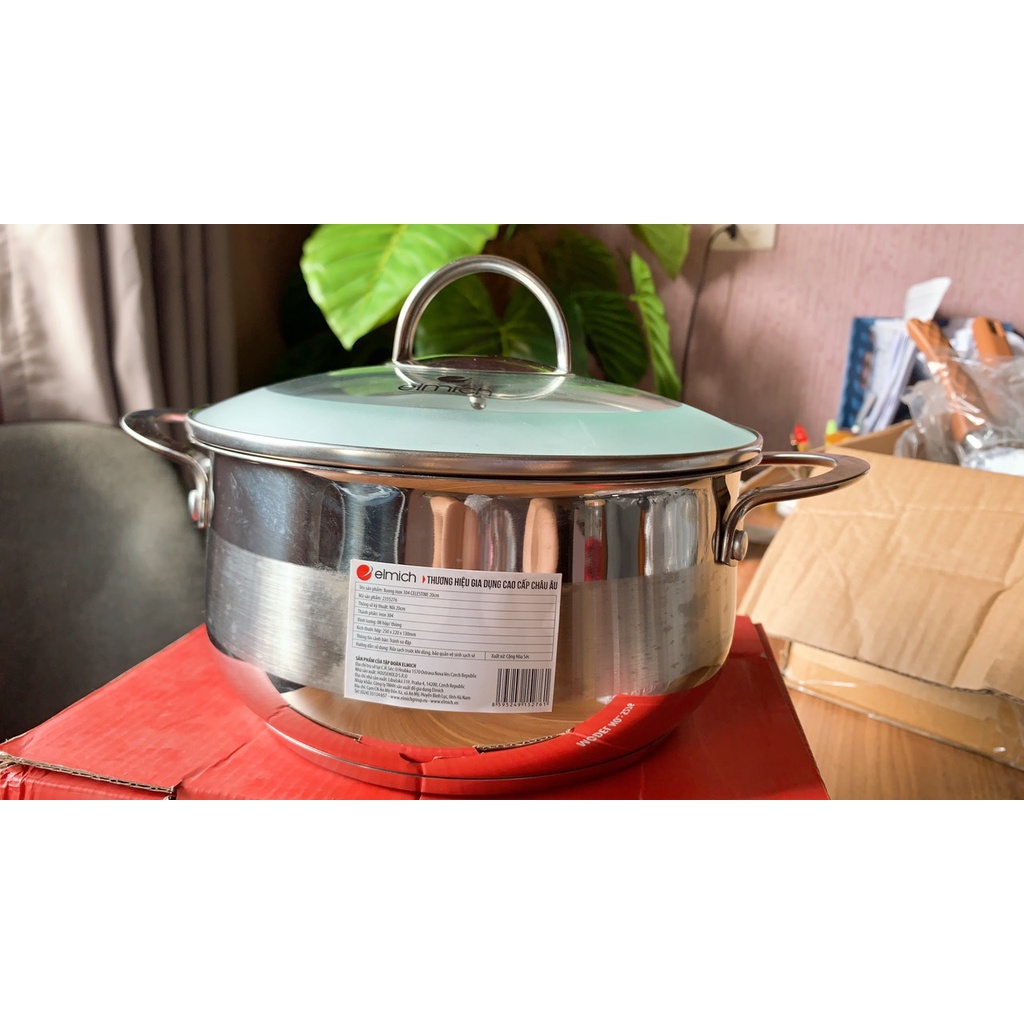 Thanh lý - Nồi Luộc Gà Elmich Inox 5 đáy EL2355279 size 28cm nhập khẩu CH Séc