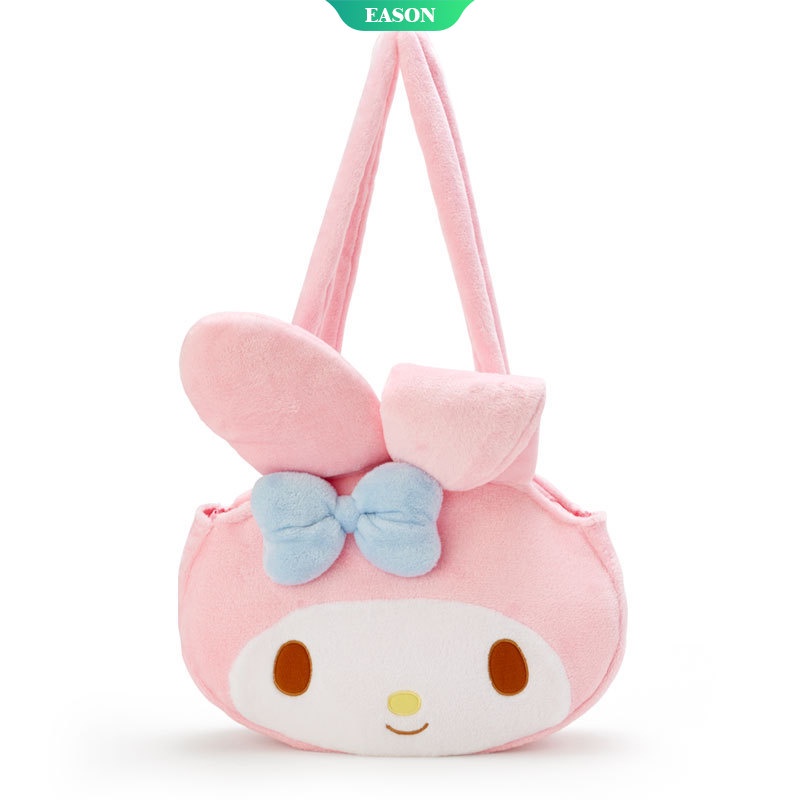 SANRIO Túi Xách Đeo Vai Phủ Bông Hình Hello Kitty Melody Cỡ Lớn Thời Trang Đáng Yêu Dành Cho Nữ