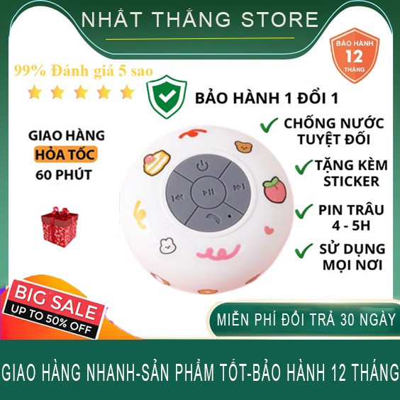 [BẢO HÀNH 12 THÁNG] - Loa Bluetooth Mini Không Dây Chống Nước Gắn Tường Nhà Tắm Tặng Kèm Sticker Dễ Thương