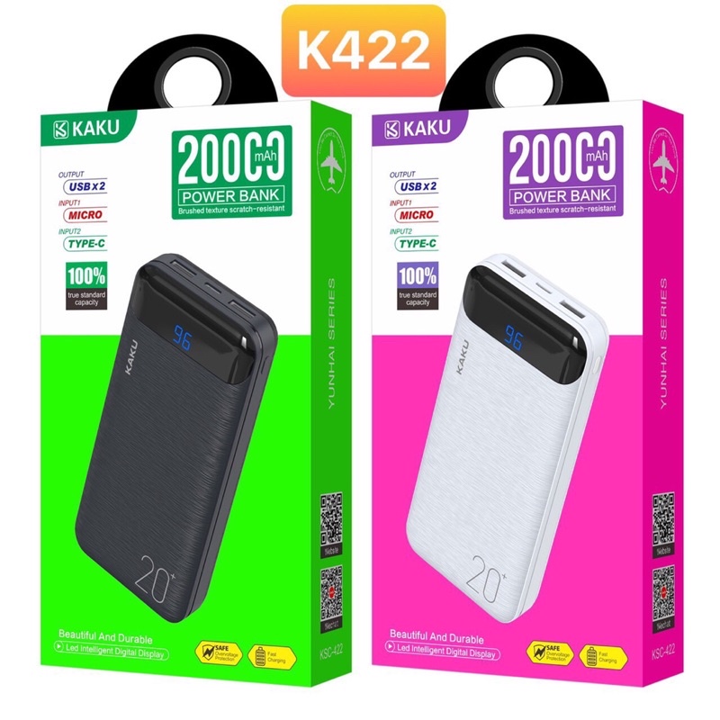 Sạc dự phòng chính hãng KaKu 20.000mah K422 / K412 BH 12 tháng