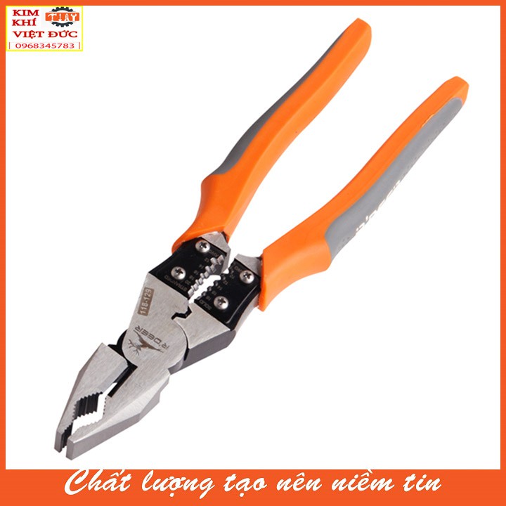 Kìm điện đa năng cao cấp 4 trong 1 R'DEER 118-129 9inch-225mm Kẹp-Cắt-Uốn-Tuốt dây - 118-129