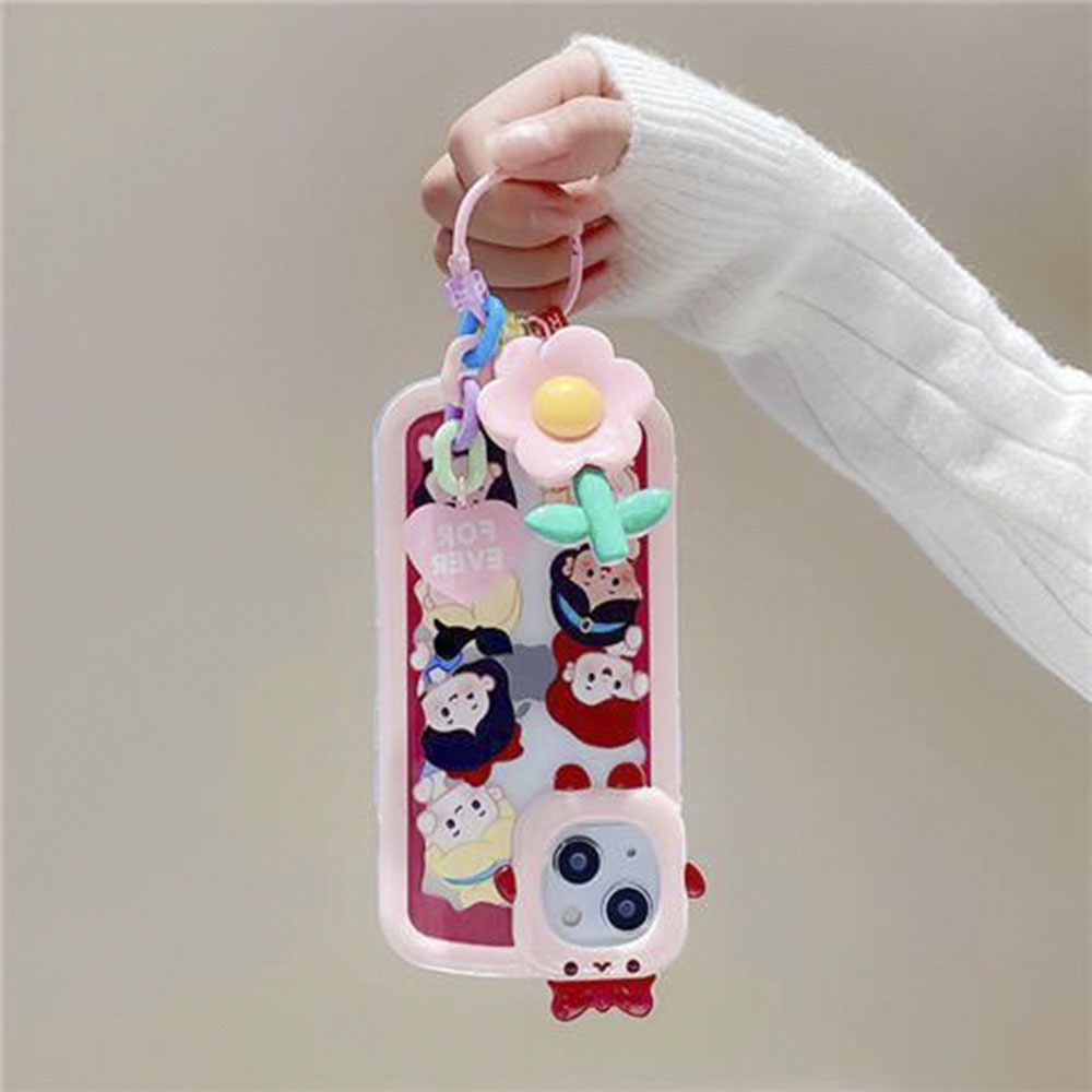 Cod Qipin INS Dây Đeo Điện Thoại Ngắn Xỏ Hạt Nhiều Màu Sắc Cầm Tay Thông Dụng