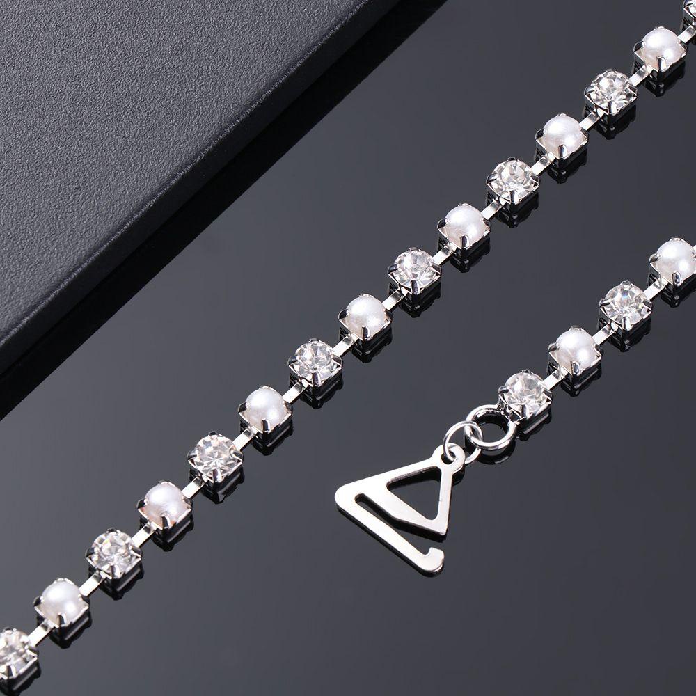 ROSE Dây Áo Ngực Mạ Bạc Đính Đá Pha Lê Gợi Cảm