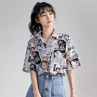 [Hàng Cao Cấp] Áo Sơ Mi Nam Nữ Unisex, Áo Sơ Mi TRUYỆN TRANH ONE PIECE Form Rộng Unisex, Phong Cách Ullzang