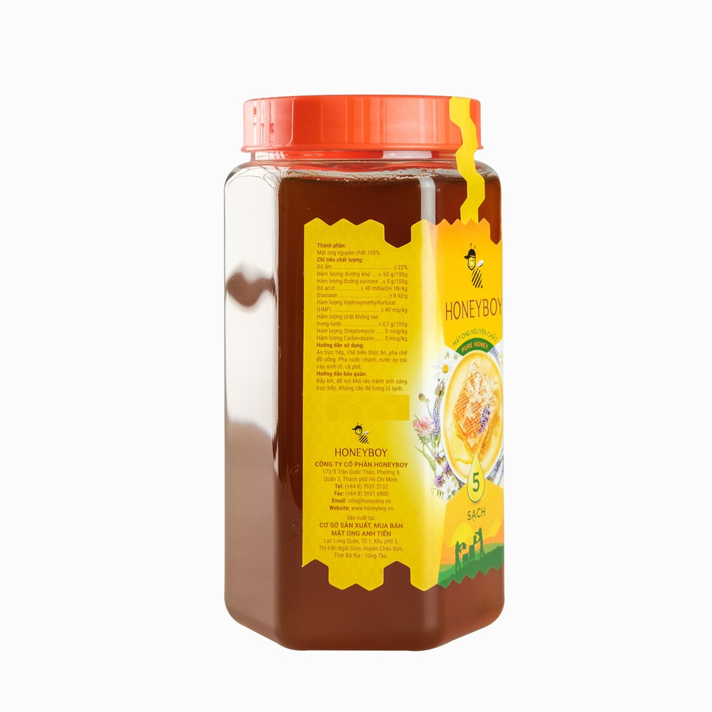 Mật ong thiên nhiên 5 sạch HONEYBOY 1KG