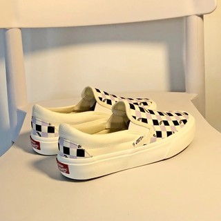 GIÀY SLIP-ON CARO TÍM ĐEN + Ảnh thật