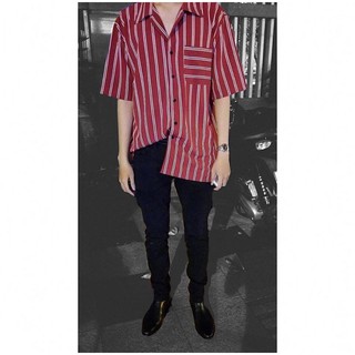 SƠ MI ĐỎ KẺ TRẮNG - UNISEX - ONLY RED