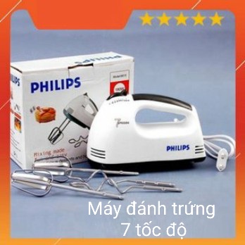 Máy đánh trứng Philip mini cầm tay 7 tốc độ, Máy nhào bột trộn bột đa năng cao cấp