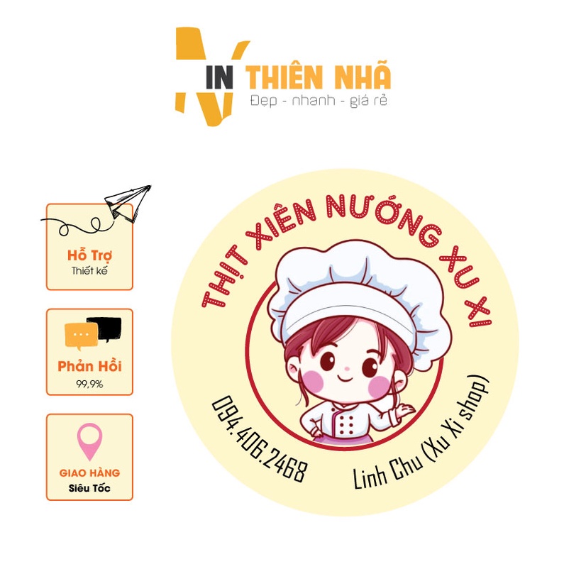 In Tem nhãn giấy, in sticker, in logo theo yêu cầu A3 - đẹp - nhanh - rẻ