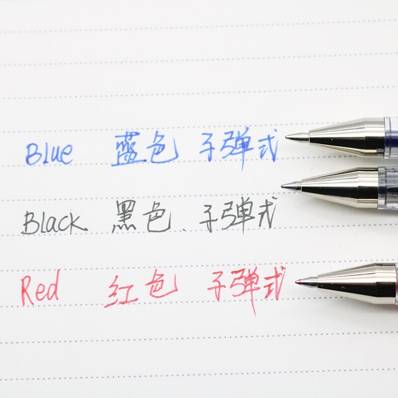 Bút mực 0.5mm màu đen / đỏ / xanh lam có thể thay thế (1 bút + 10 ruột)