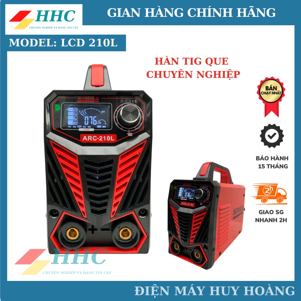 Máy hàn chính hãng Weweld ARC 210L Màn hình LCD - Máy hàn Tig que chuyên nghiệp cho thợ