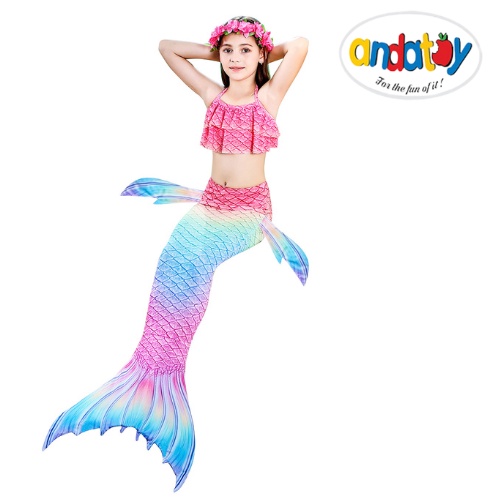 Đồ bơi cho bé gái nàng tiên cá quần áo tắm hóa trang set đồ đi biển đáng yêu ANDAKIDS  AD776