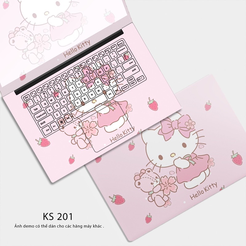 Skin Dán Laptop - Hello Kitty (new) - Bộ Decal Dán Laptop Cắt Sẵn