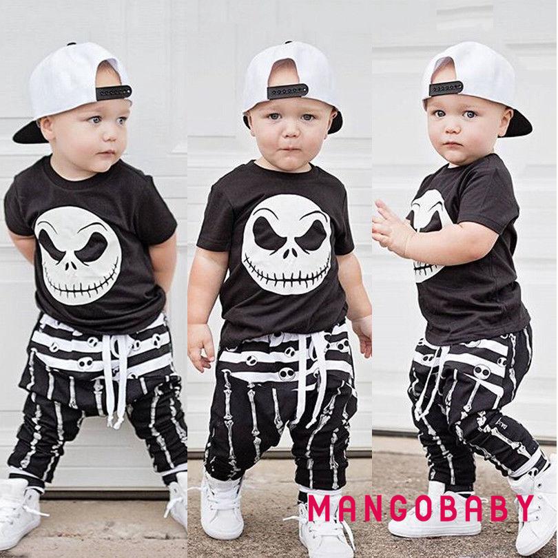 Áo thun tay ngắn và Quần dài harem phong cách halloween dành cho bé trai