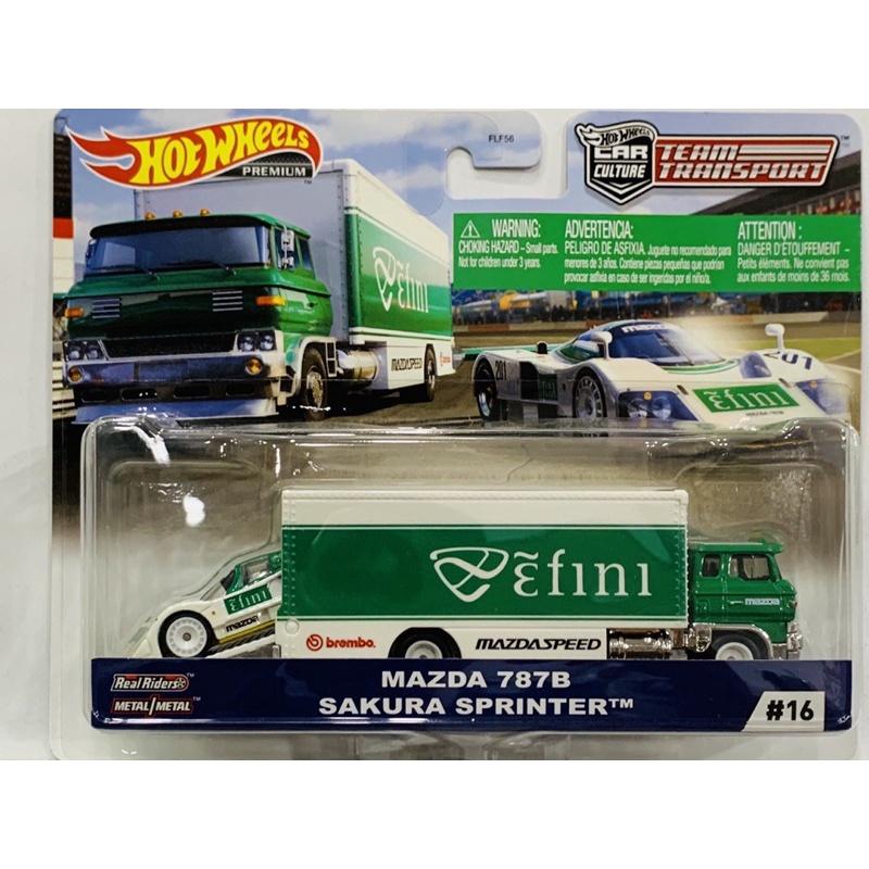 Hobby Store xe mô hình Hot Wheels Team Transport Mazda 787B Sakura Sprinter