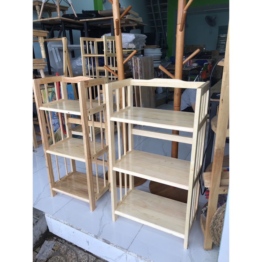 Kệ Sách, Kệ Gỗ Tự Nhiên 3 Tầng