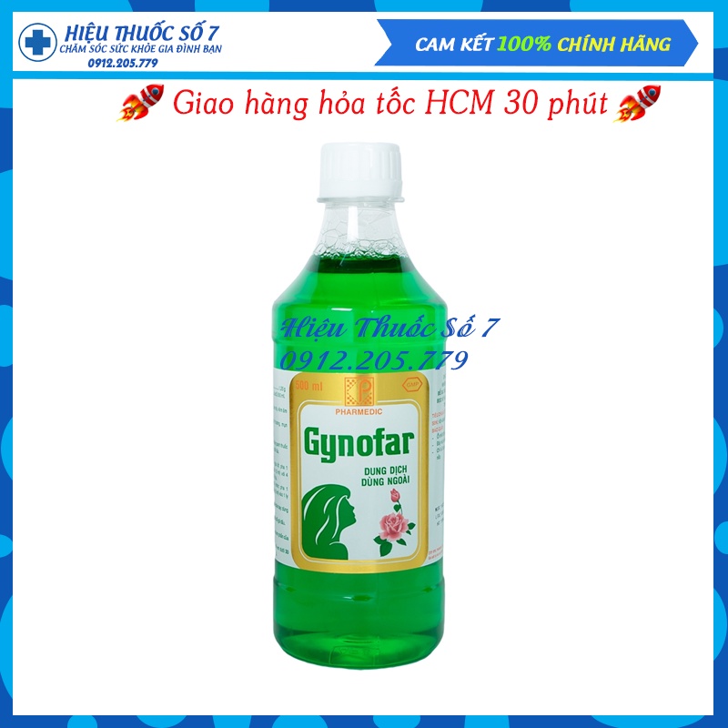 Dung dịch vệ sinh phụ nữ Gynofar, nước rửa phụ khoa chai 250ml và 500ml (Giao hỏa tốc trong HCM)