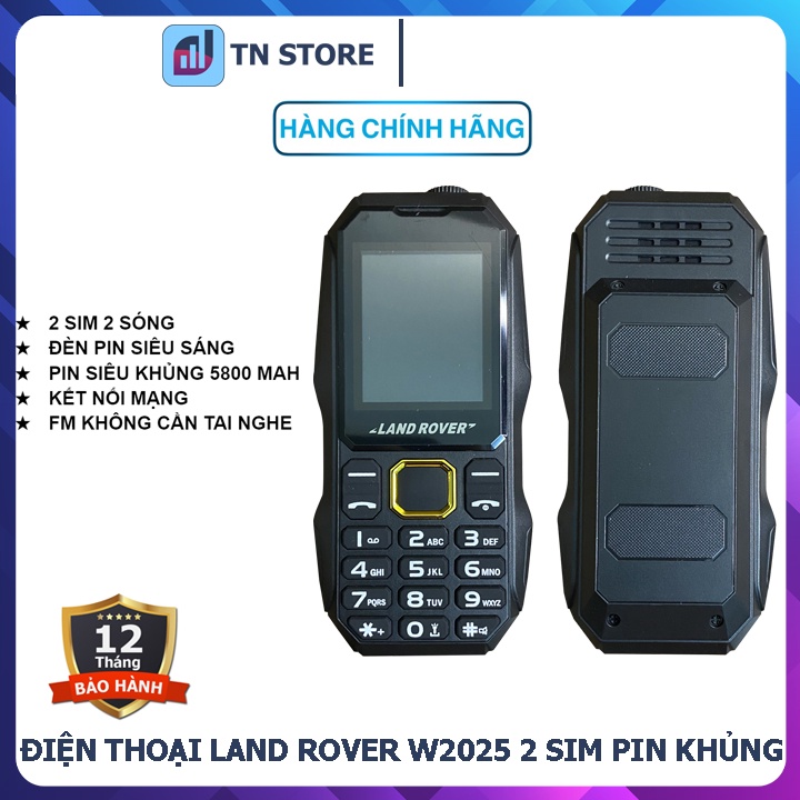 Điện Thoại Land Rover W2025 - 2 Sim - Pin Khủng 5800 mAh - Lướt Mạng, Fm - Hàng Chính Hãng - BH 06 Tháng