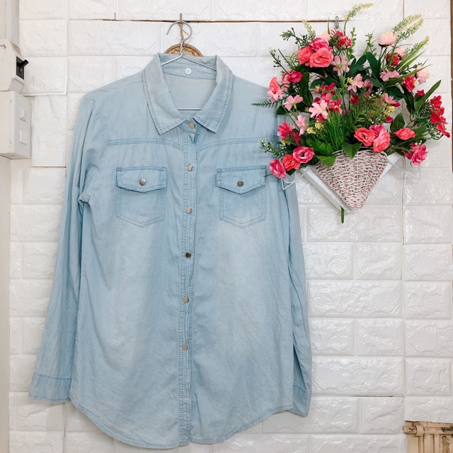 Áo sơ mi jean denim Hàn Quốc unisex