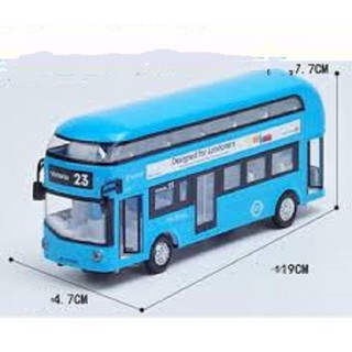 Trò chơi xe ô tô bus 2 tầng bằng sắt siêu bền chạy đà dùng pin phát nhạc (kèm pin)