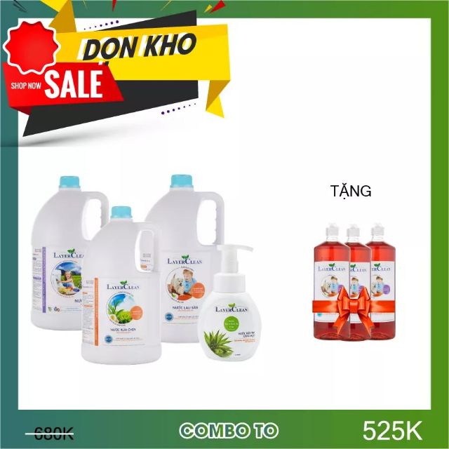 Combo nước giặt rửa hữu cơ Layer Clean