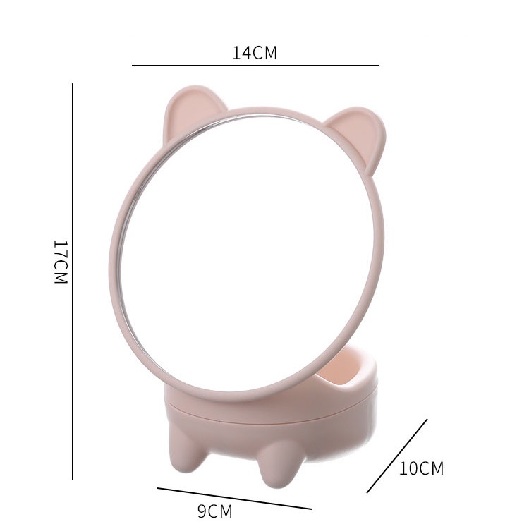 Gương Trang Điểm Mèo Con Có Khay Đựng Đồ Kute Dễ Thương