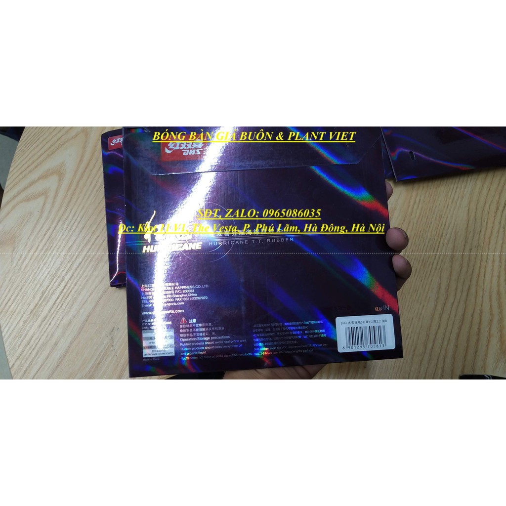 MẶT VỢT BÓNG BÀN HURRICANE III TUYỂN TỈNH LÓT XANH [MẶT H3 LÓT XANH MÀU ĐEN + TẶNG KEO SỮA])