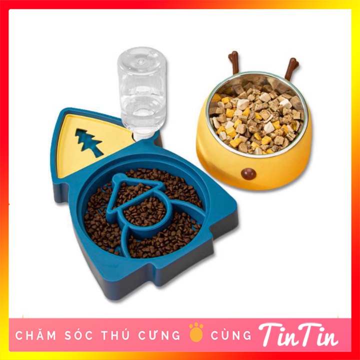 Bát Ăn Cho Chó Mèo Hình Tuần Lộc Cây Thông Giáng Sinh  #Tintin Pet Store